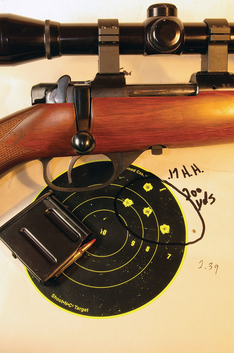 The CZ 527 and Hornady factory loads combined for this 200-yard group.